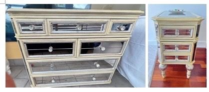 2-Piece Mirrored Dresser Set – Large & Small – $200
