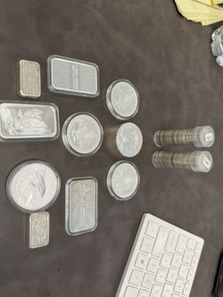 Silver Bars And Coins