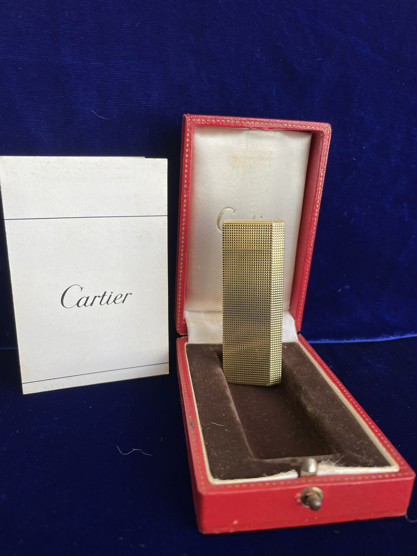 Pentagon Gold Vintage Cartier Lighter Mint Condition Works 1 Year Warranty