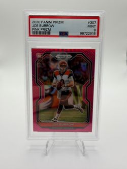 2020 Panini Prizm Joe Burrow Pink Prizm RC PSA 9