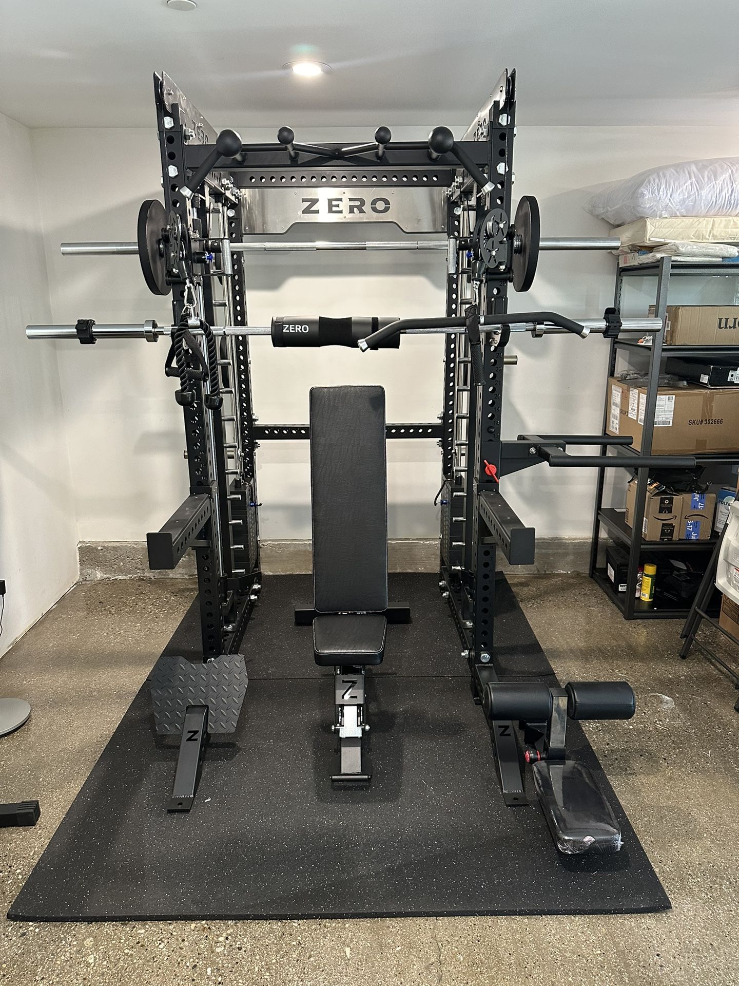 Smith Machine 400 Adjustable Bench 245lb Cast Iron Olympic Weights
