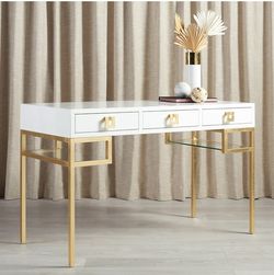White lacquer office desk