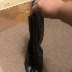 Black Charles david zip up boots