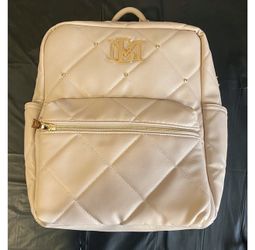 Badgley Mischka Off White Champagne Gold Travel & Laptop Computer Backpack Bag