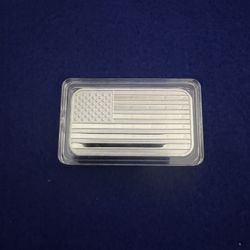 .999 Pure Silver  American Flag Bar