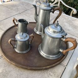 Antique Stieff pewter tea