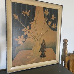 Mid Century Asian Large Art 