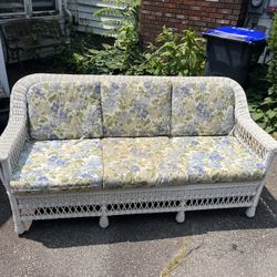 White Whicker Sofa