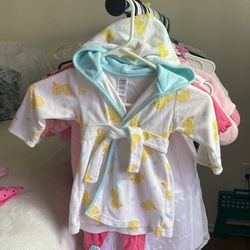 Baby Girl Bathrobe one Size Fits All & 0-9 Months