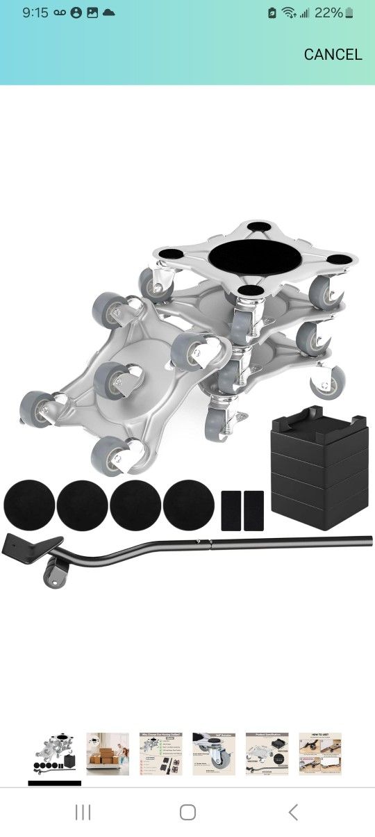 4 Piece Heavy-Duty Furniture Dollies $15