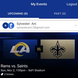 Rams Vs Saints Section 312 Row 16 Seats 14,15 