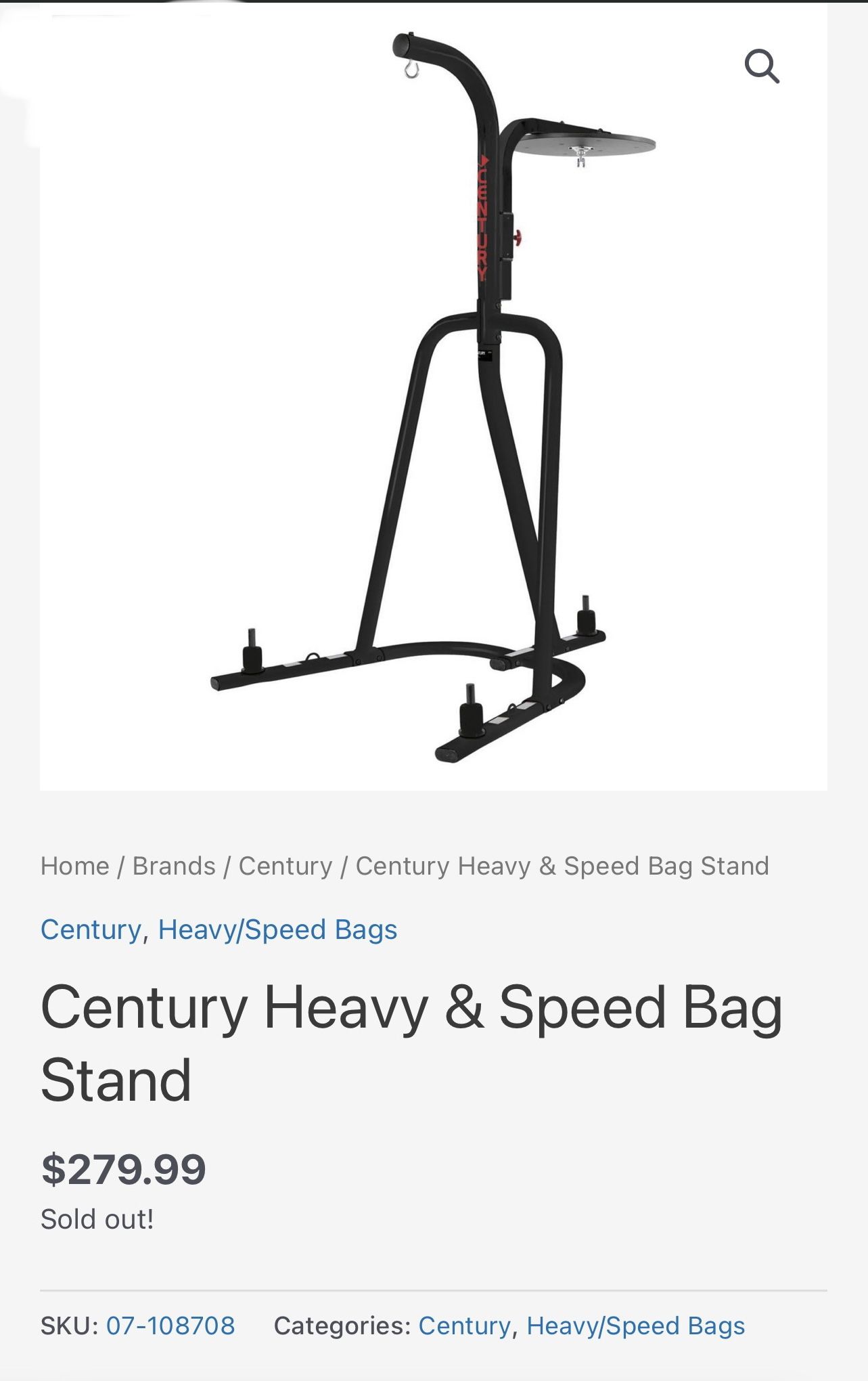 Century Heavy & Speed Bag Combo W/ Bags 