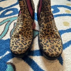 Fly London Leopard Print Ankle Boots- Size 9