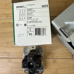 Bryant 9450FR NEMA 14-50R connector and Eaton box