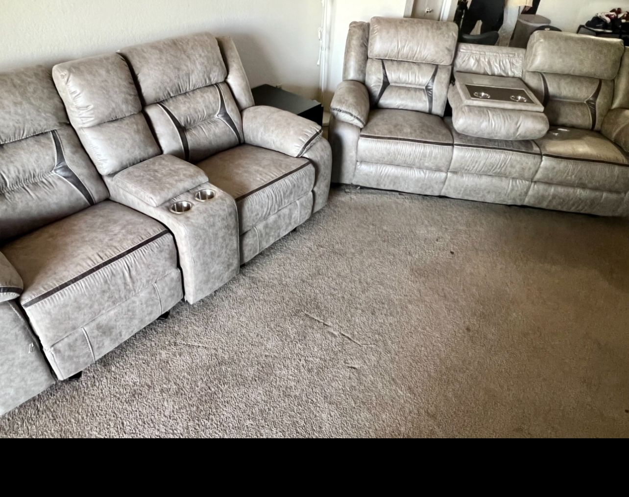 Wallart 2-piece Recliner Sofa Living Room Set