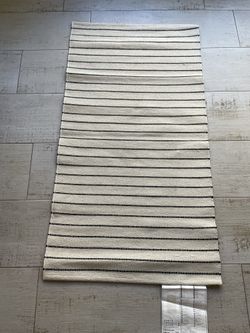 IKEA Torslev Black And White Striped Rug
