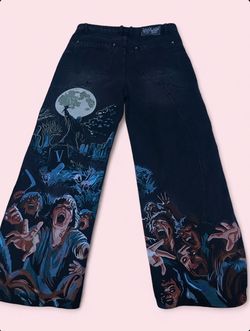 Zombie graveyard stitch jeans