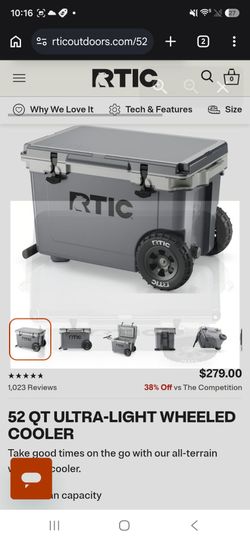 52 QT Ultra-Light Wheeled Cooler - GRAY