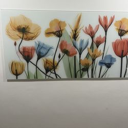 Large Glass Flower Wall Art