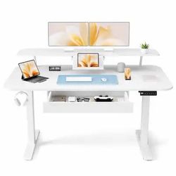 NIB sit stand desk white