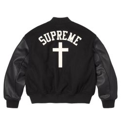 Brand New Supreme Cross Varsity Jacket Medium