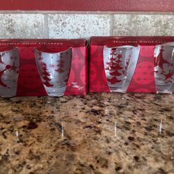 NEW - 4 Starbucks Christmas Shot Glasses 