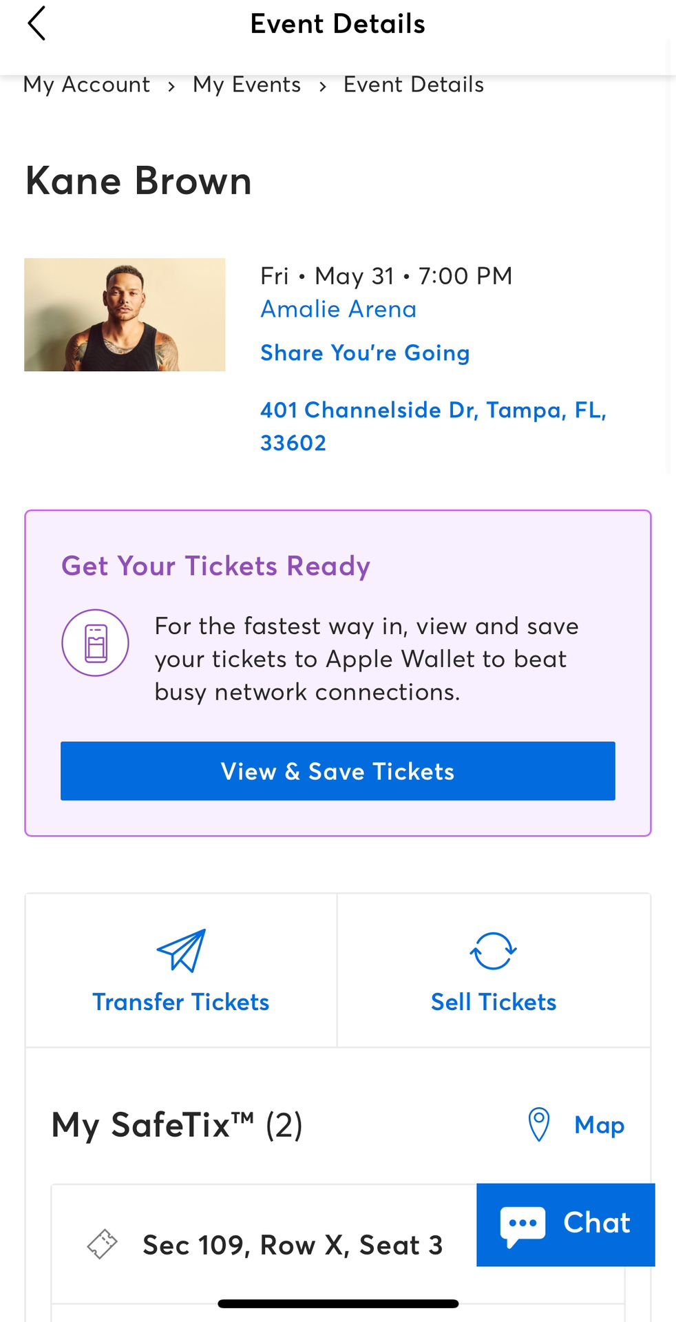 Kane Brown Tickets For May 31