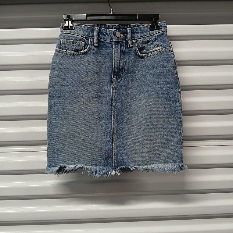 ALLSAINTS Denim Jeans Skirt Womens Size 2 Blue Casual Western Grunge Medium Wash