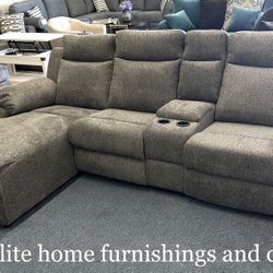 Dark Gray Sectional Recliner 