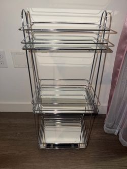 Chrome Metal Tiered Storage Rack