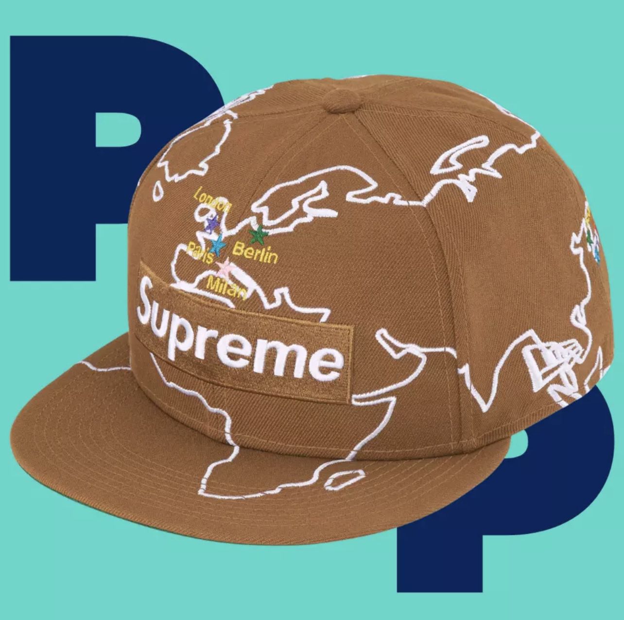 Supreme Worldwide Box Logo New Era Hat (7 3/4)