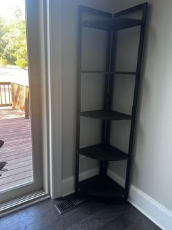Black 5-Tier Corner Shelf Unit