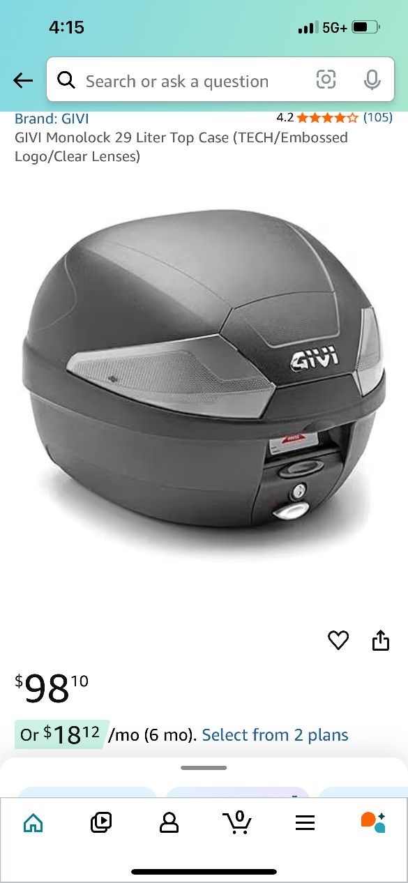 Givi Monolock 29 Liter Top Case