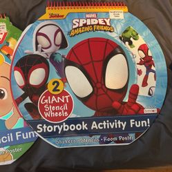 Spidey Coloring Book W Stencil 