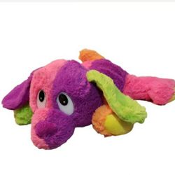 Rare vintage Six Flags over TX 12" rainbow dog plush