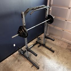 Brand New Squat Rack Power Cage + 170 Lb Olympic Weight Plate Set + Barbell , Home Gym Equipment **FREE DELIVERY**