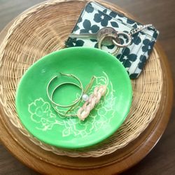 Handmade Ceramic Trendy Green Catchall Bowl 