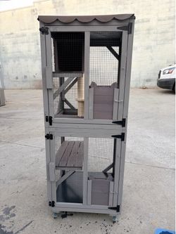 Outdoor Cat Catio AIR22, Cat House for 2–3 Cats, Connects to Window or Cat Door