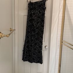 Beautiful Formal Black And Silver Long Dress