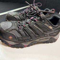MERRELL WORK Women's Moab 2 WP Comp Toe Work Shoe Black/Black - J46652 Size 9