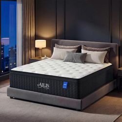 New In Box Queen Mattress, 12 Inch Queen Hybrid Mattress in a Box, Medium Firm with Upgraded Pocket Springs for Superior Motion Isolation, Strong Edge