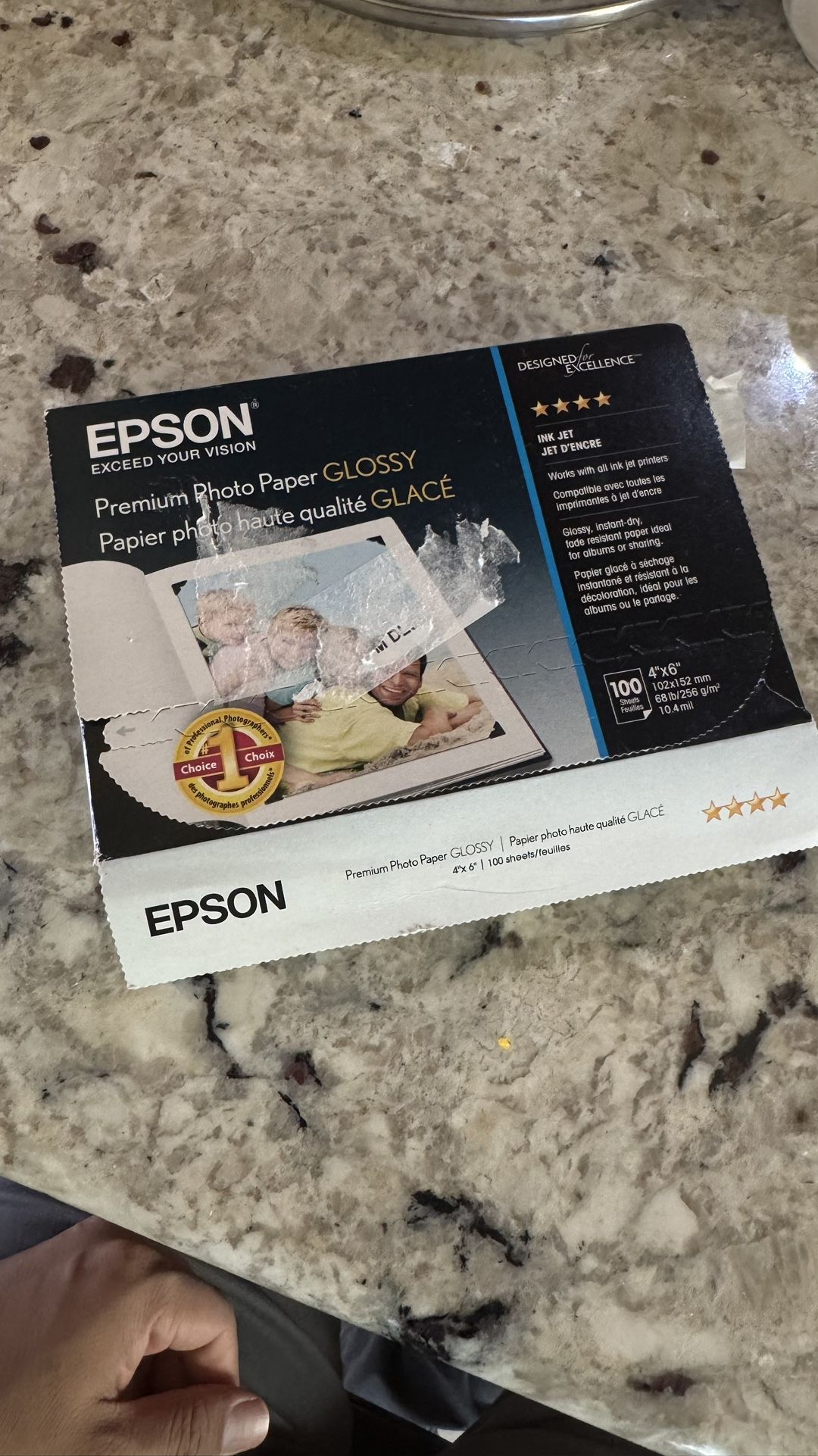 Epson Premium Acid-Free High-glossy Inkjet/Laser Photo Paper, 4 in x 6 in, 100 Sheets