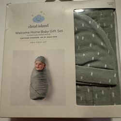 100% Cotton Two Piece Set Muslin Blanket, And Hat