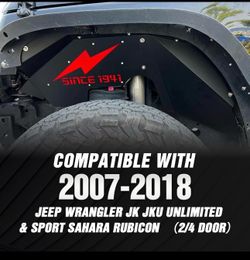 Front Inner Fender Liners for 2007–2018 Jeep Wrangler JK JKU Unlimited Sport Sahara Rubicon 2/4 Door