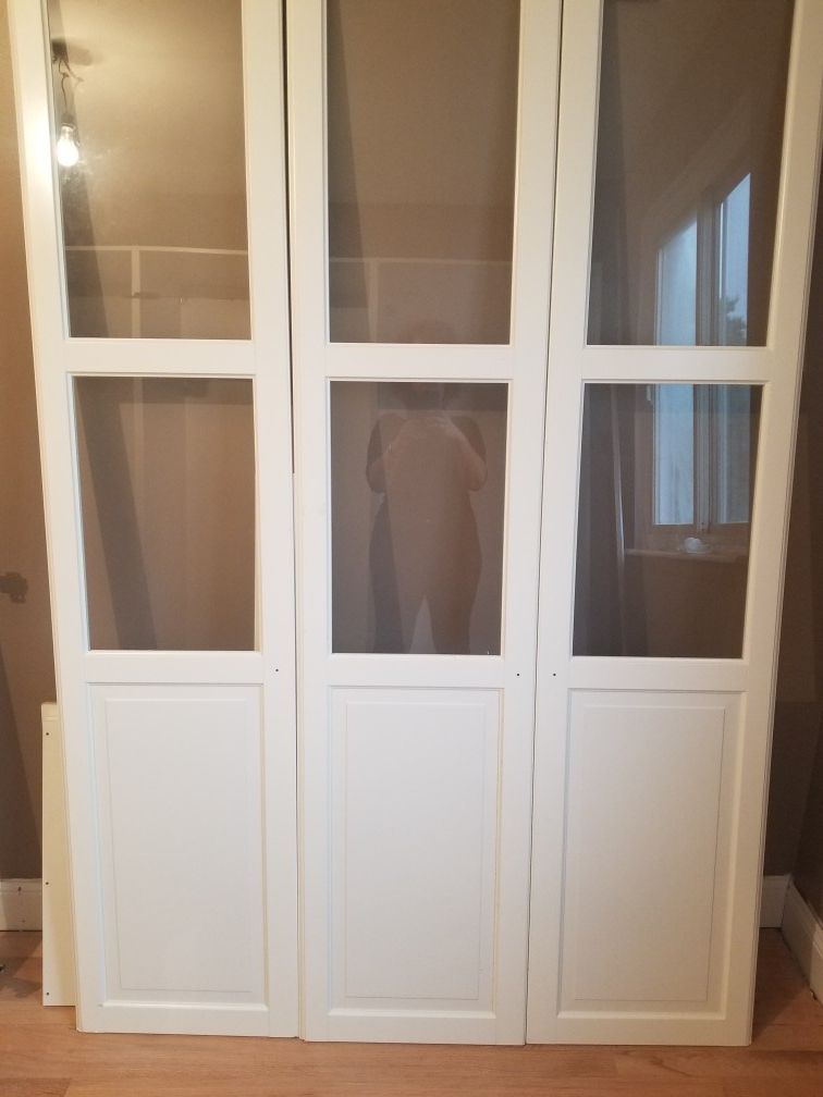 IKEA Glass and White closet DOORS