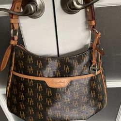 Dooney & Bourke Coated Canvas Leather Shoulder Bag Purse