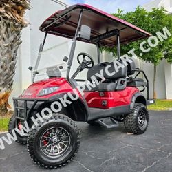 2025 ICON i40L Electric Golf Cart – 4 Passenger – Sangria Red w/Black Seats 