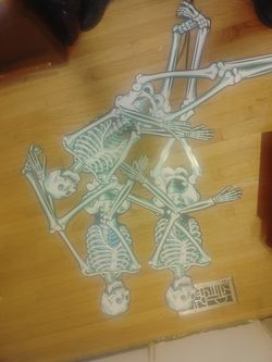 Vintage Posable Skeleton Window Halloween Decorations
