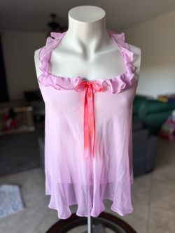 Victoria’s Secret bubblegum Mesh Babydoll Top Lingerie small
