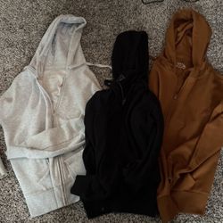 Three Zip Up Hoodies 